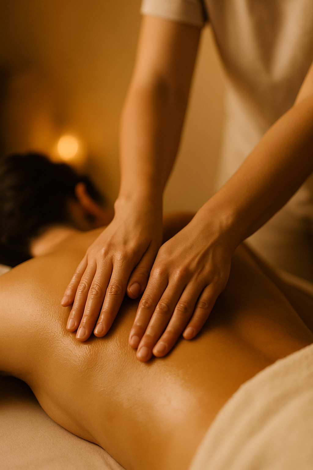 Professional back massage therapy